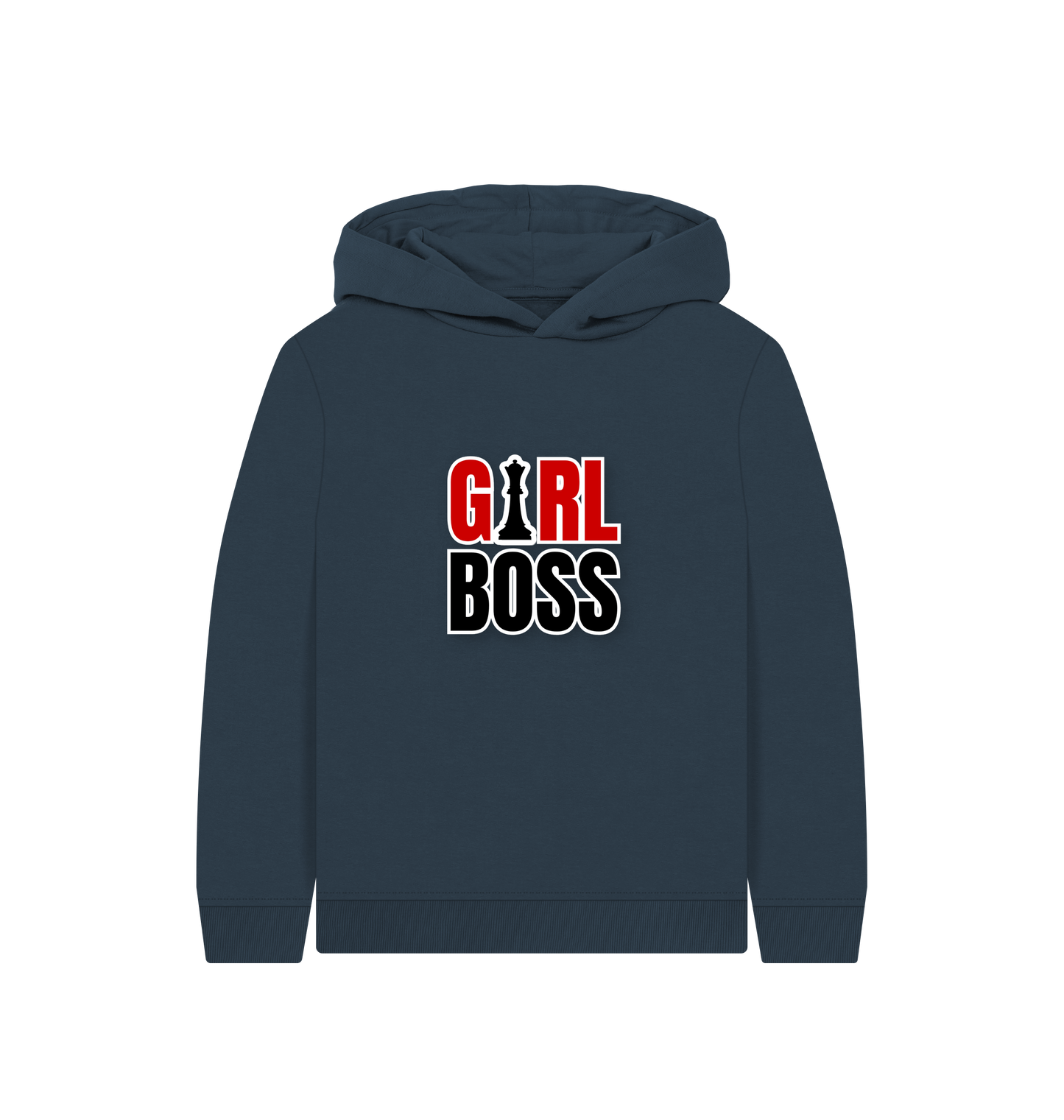 Navy Blue Printed Kids Hoodie Front