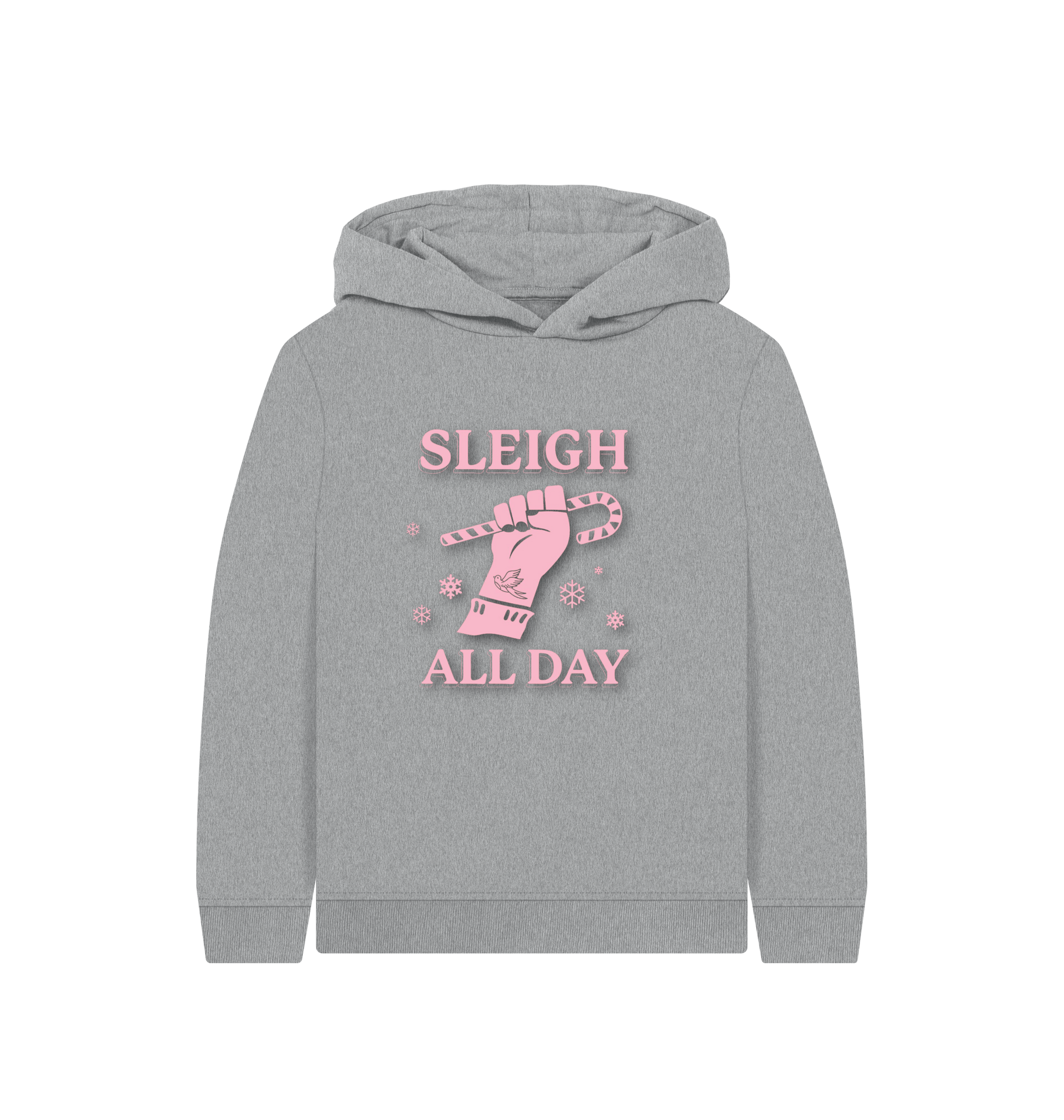 Athletic Grey Printed Kids Hoodie Front