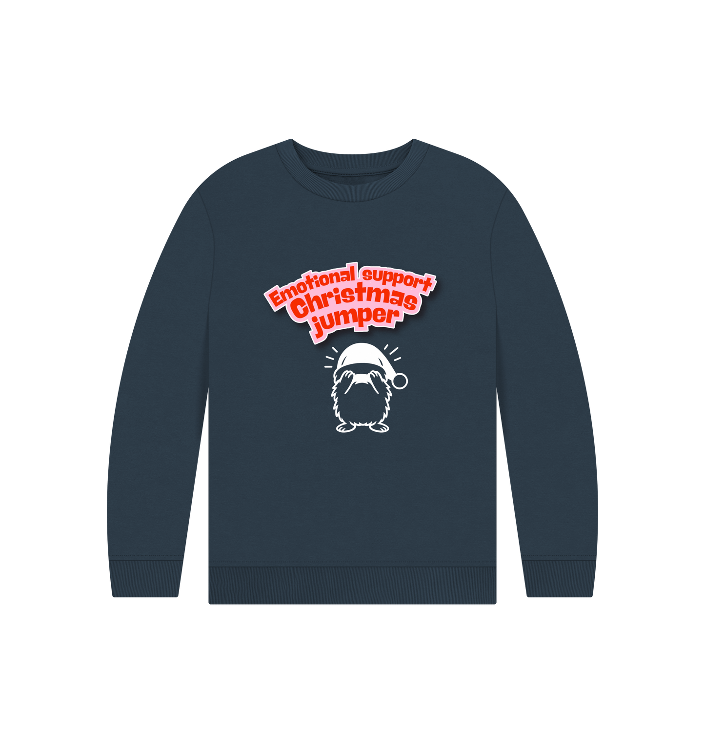 Navy Blue Printed Kids Jumper Front