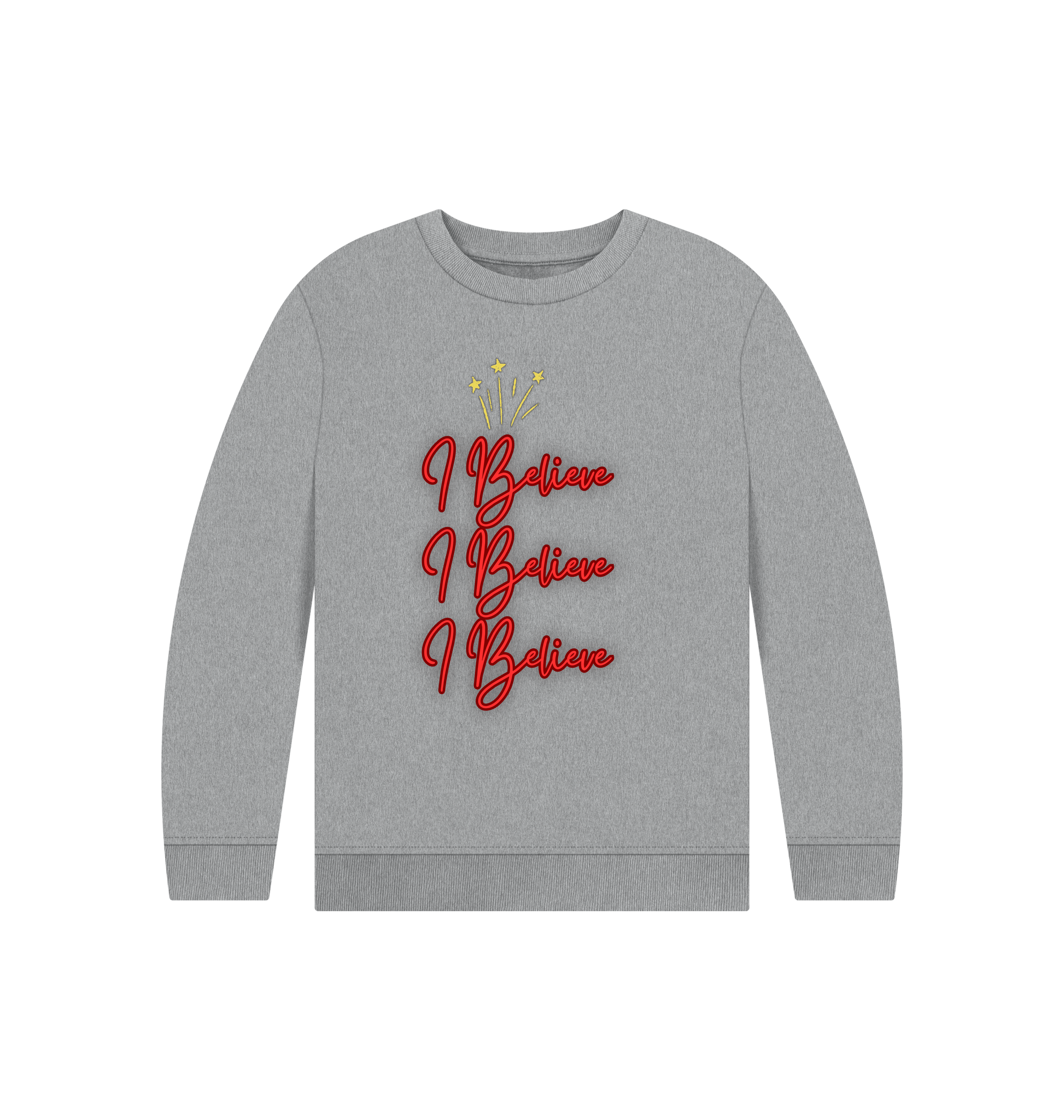 Athletic Grey Printed Kids Jumper Front