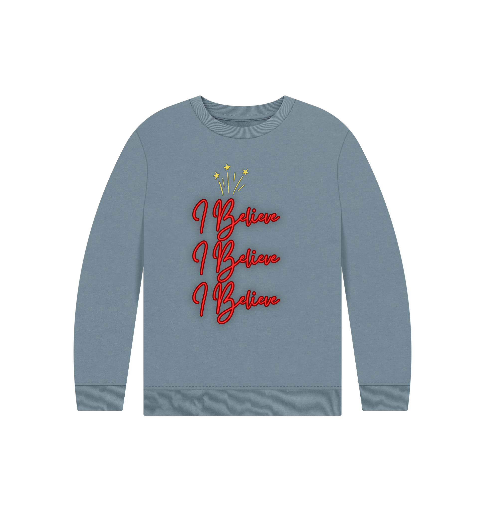 Stone Blue Printed Kids Jumper Front