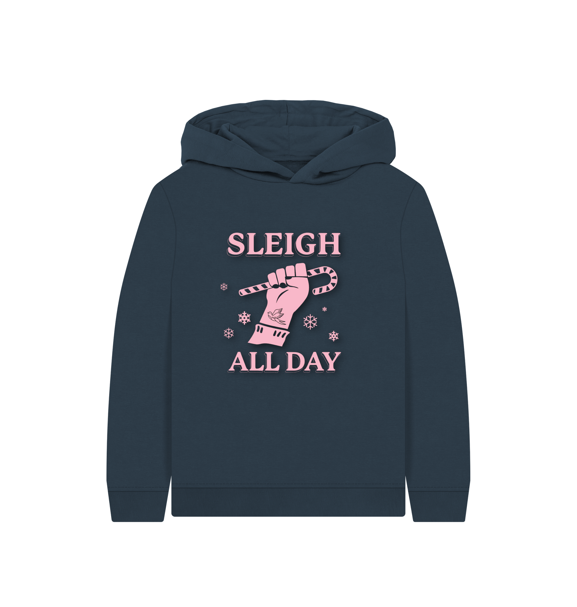 Navy Blue Printed Kids Hoodie Front