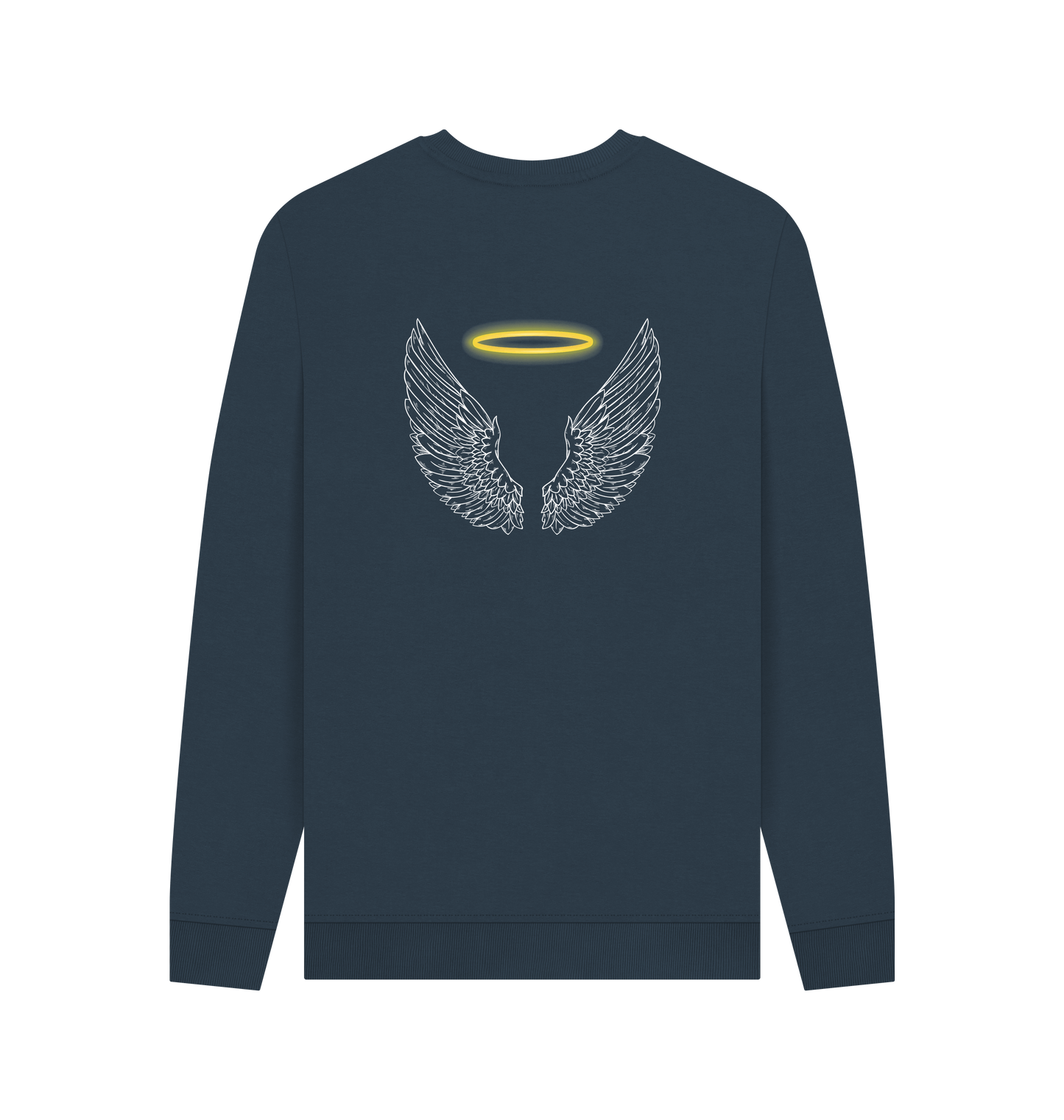 Navy Blue Printed Sweater Back