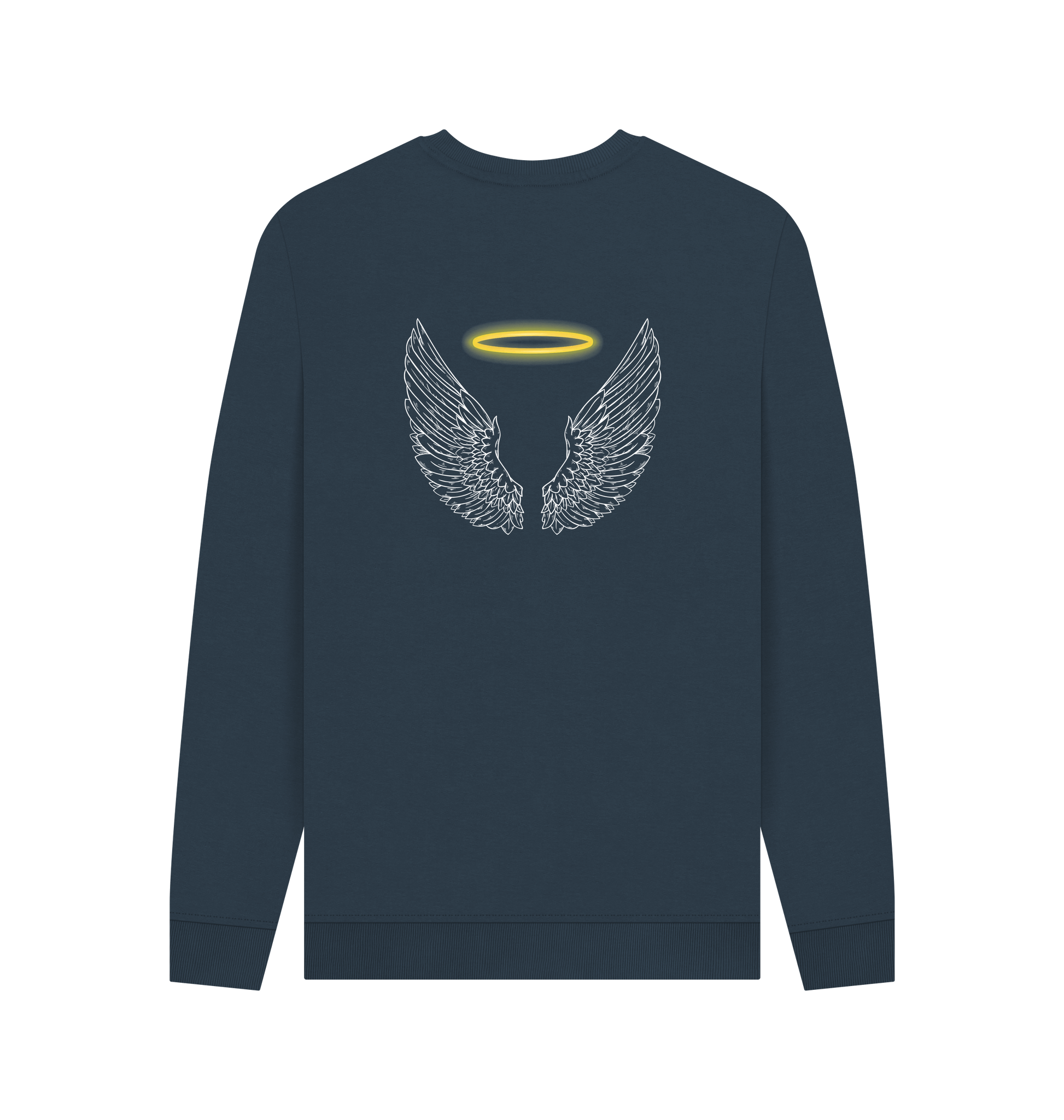 Navy Blue Printed Sweater Back