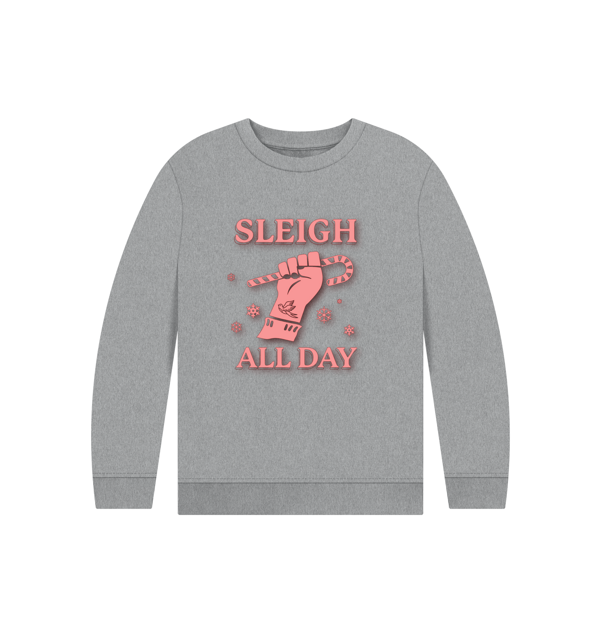 Athletic Grey Printed Kids Jumper Front