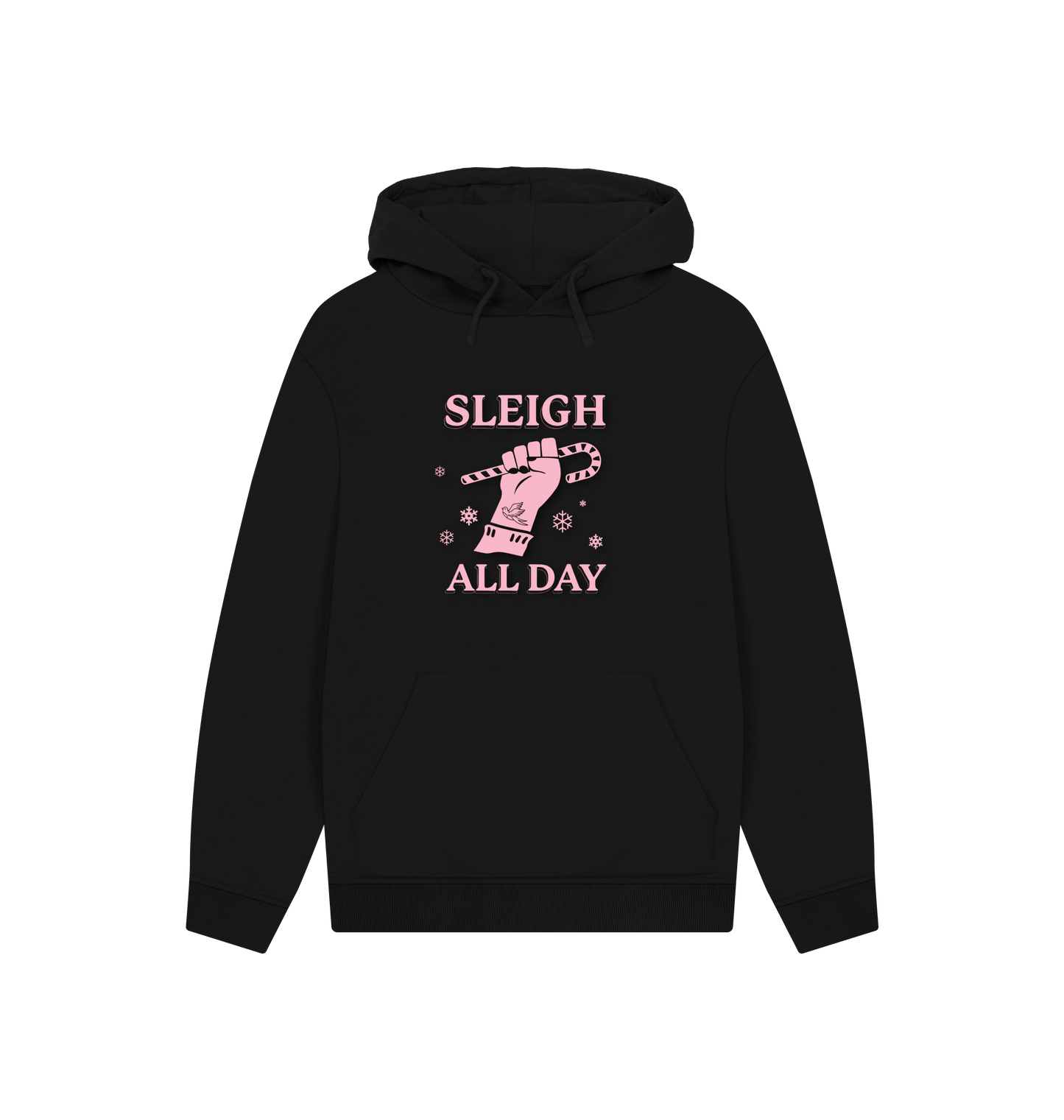 Black Printed Hoody Front