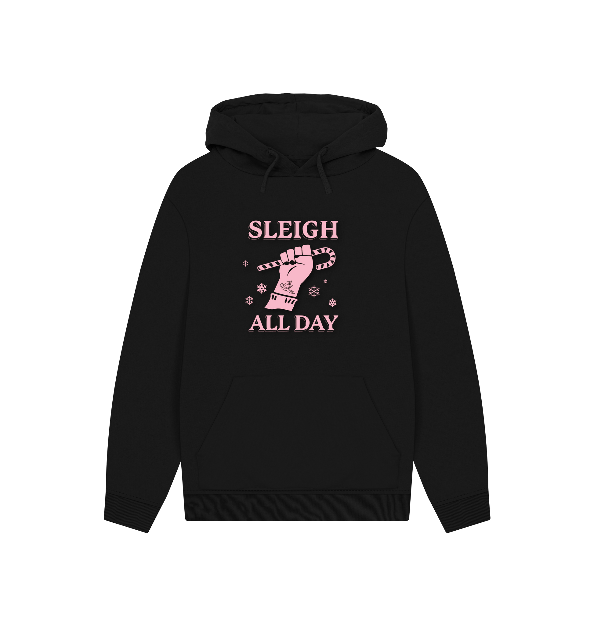 Black Printed Hoody Front