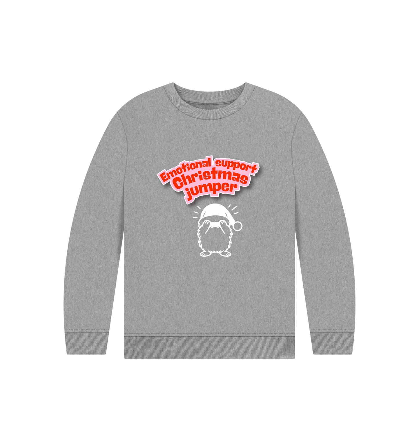 Athletic Grey Printed Kids Jumper Front