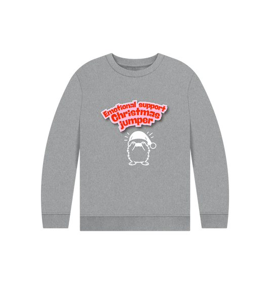 Athletic Grey Printed Kids Jumper Front