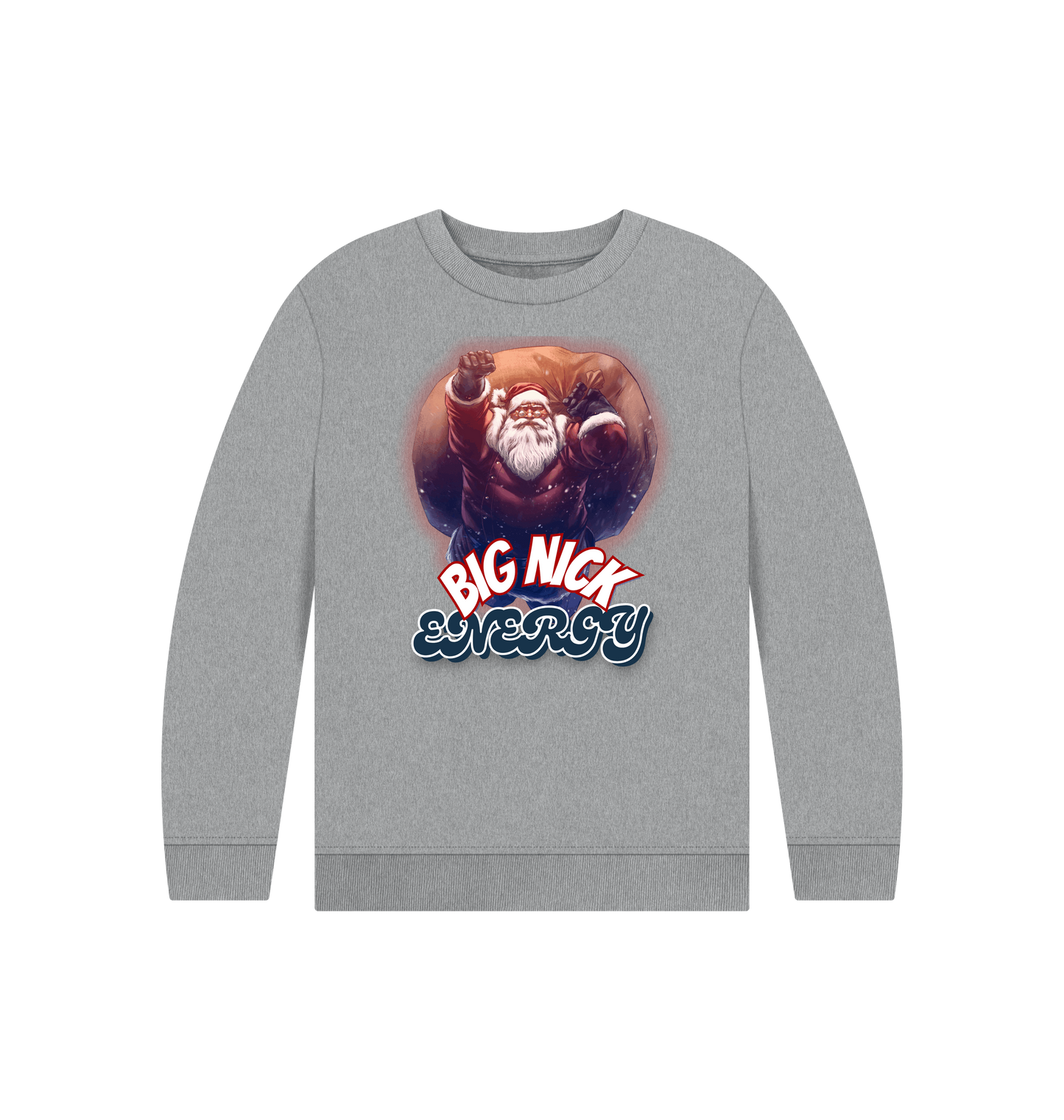 Athletic Grey Printed Kids Jumper Front