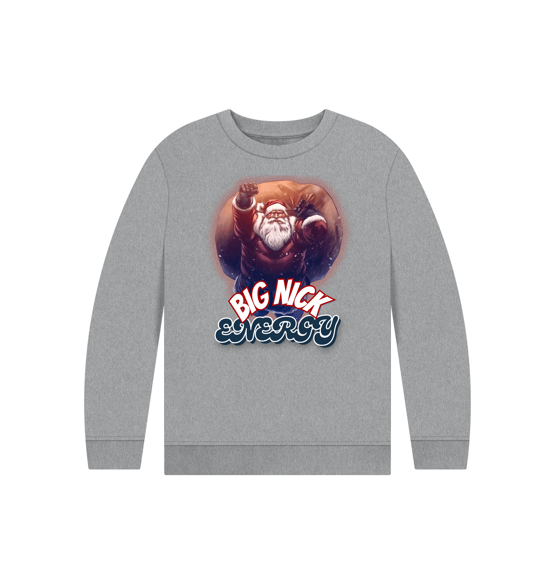 Athletic Grey Printed Kids Jumper Front