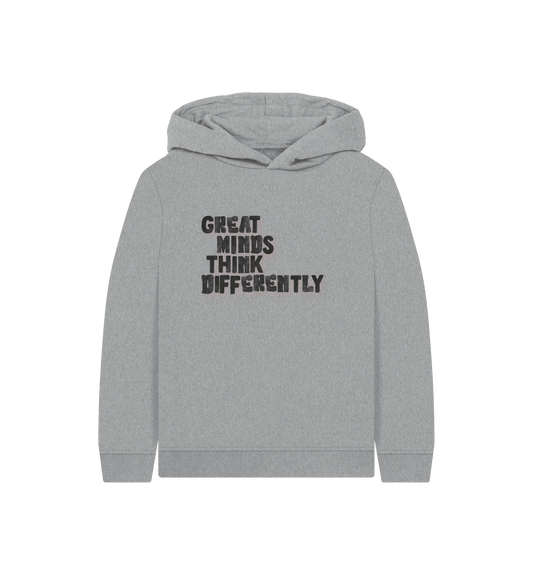 Athletic Grey Printed Kids Hoodie Front