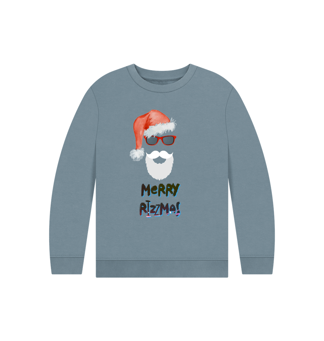 Stone Blue Merry Rizzmas - Kids' Christmas Jumper