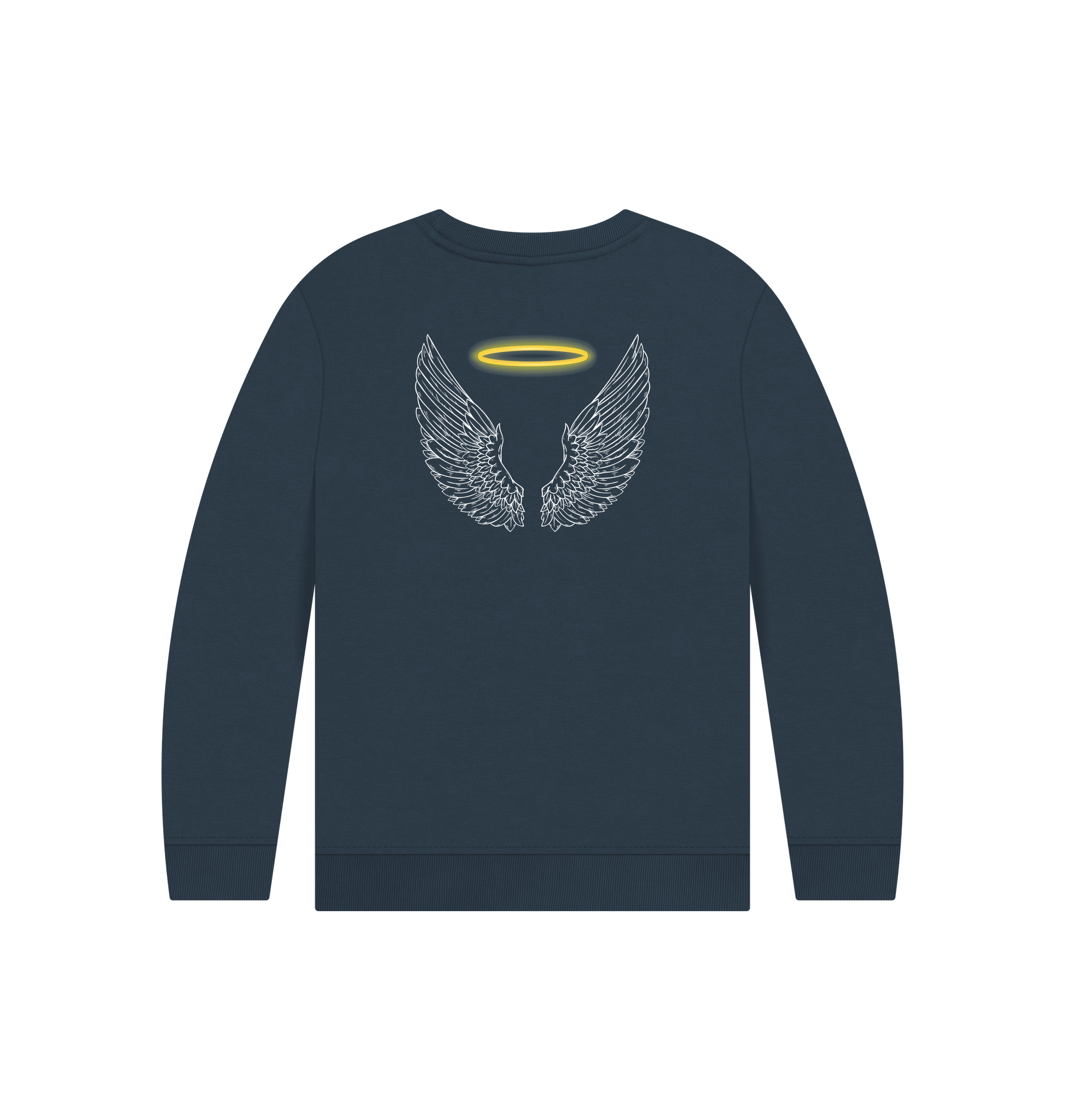 Navy Blue Printed Kids Jumper Back