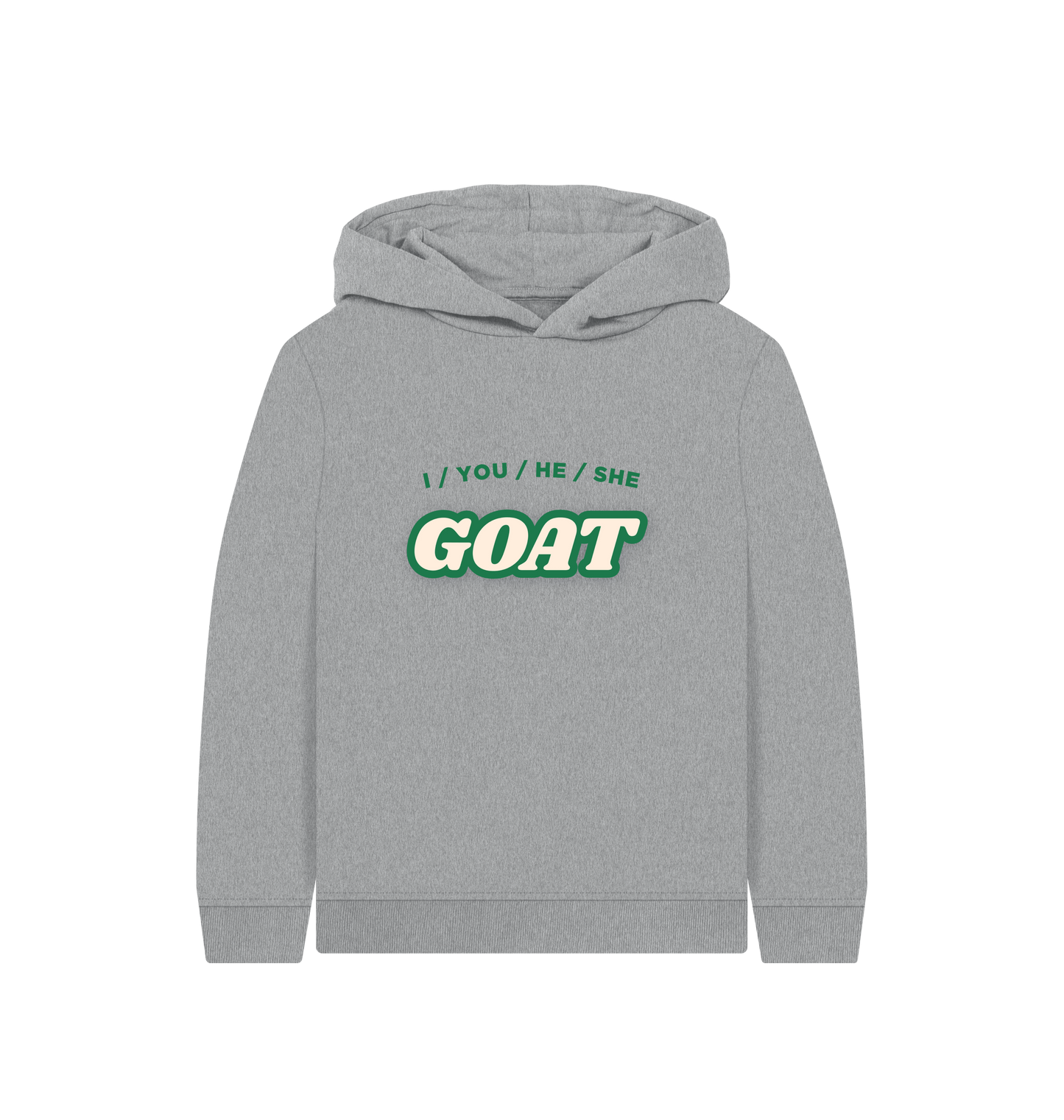 Athletic Grey Printed Kids Hoodie Front