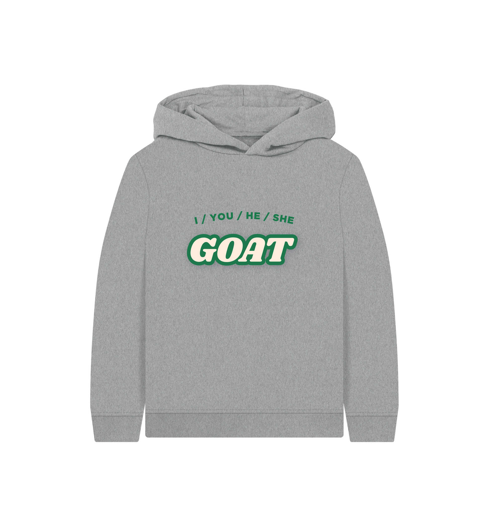 Athletic Grey Printed Kids Hoodie Front