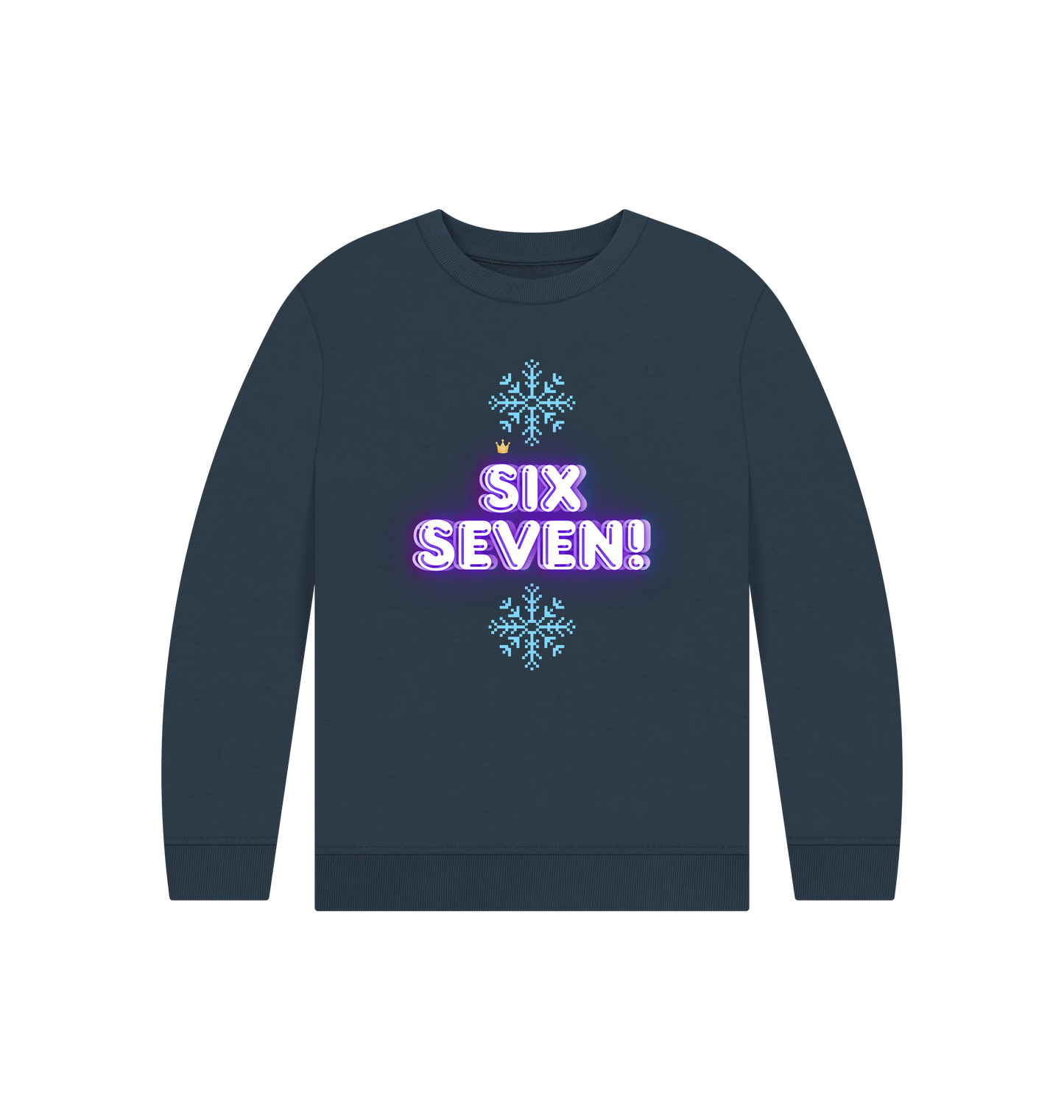 Navy Blue Printed Kids Jumper Front