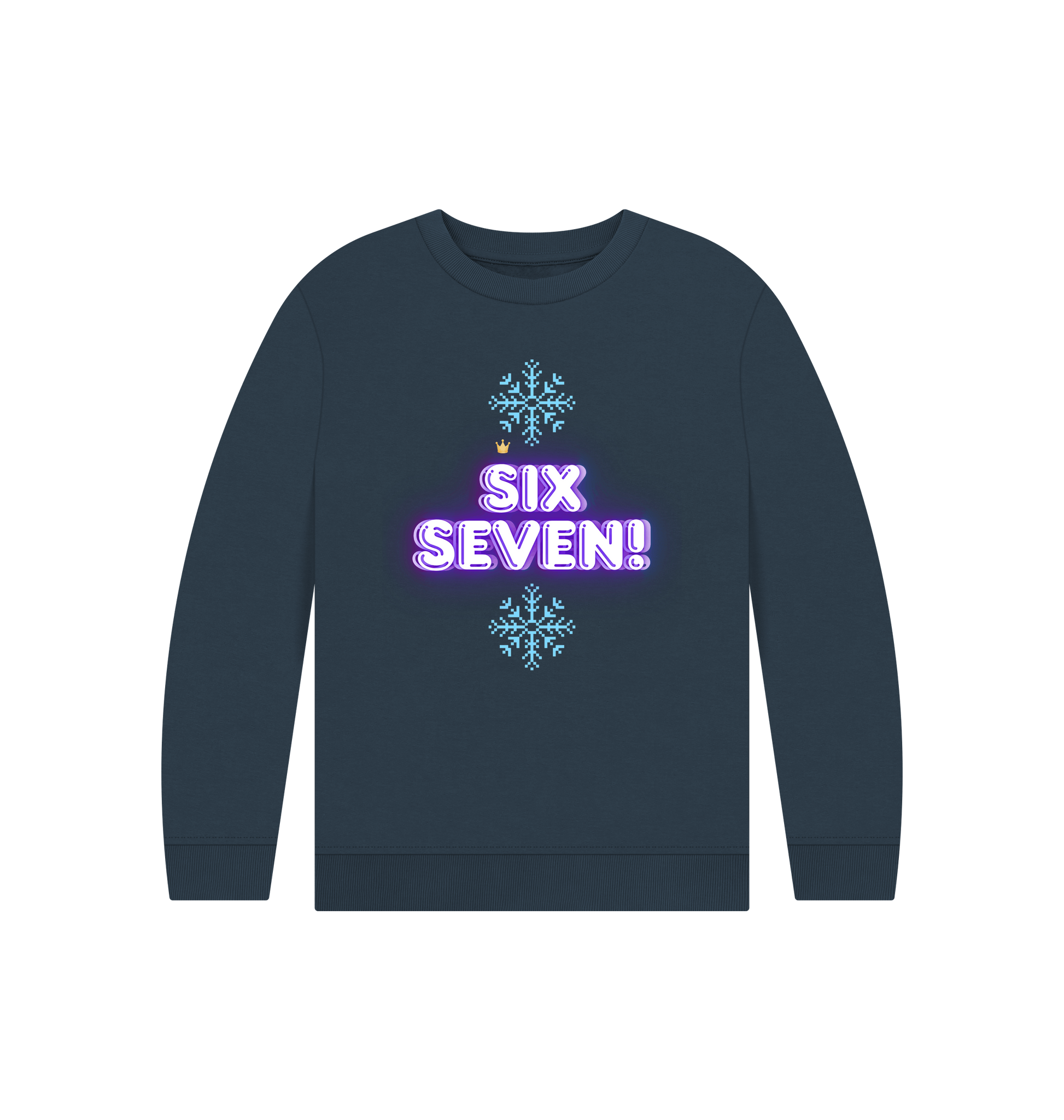 Navy Blue Printed Kids Jumper Front