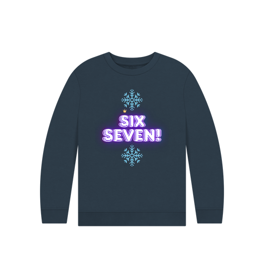 Navy Blue Printed Kids Jumper Front