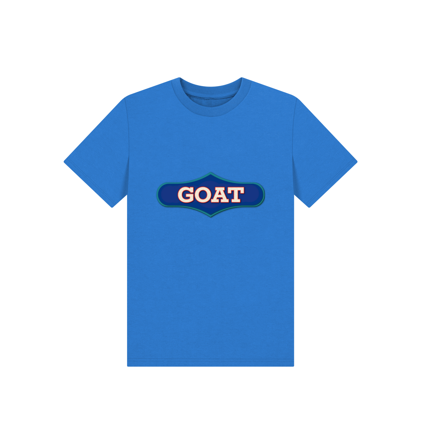 Bright Blue Printed Kids T-Shirt Front