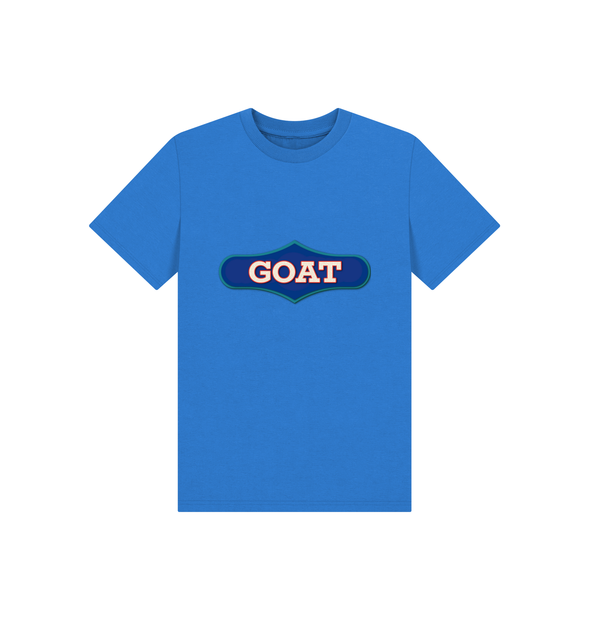 Bright Blue Printed Kids T-Shirt Front