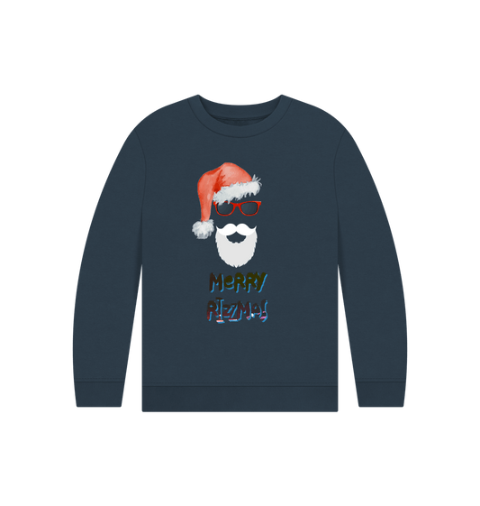 Navy Blue Merry Rizzmas - Kids' Christmas Jumper