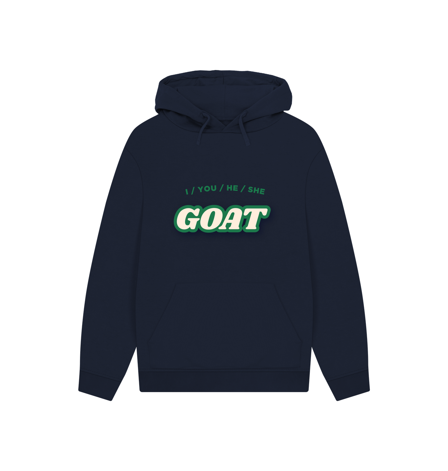 Navy Printed Hoody Front