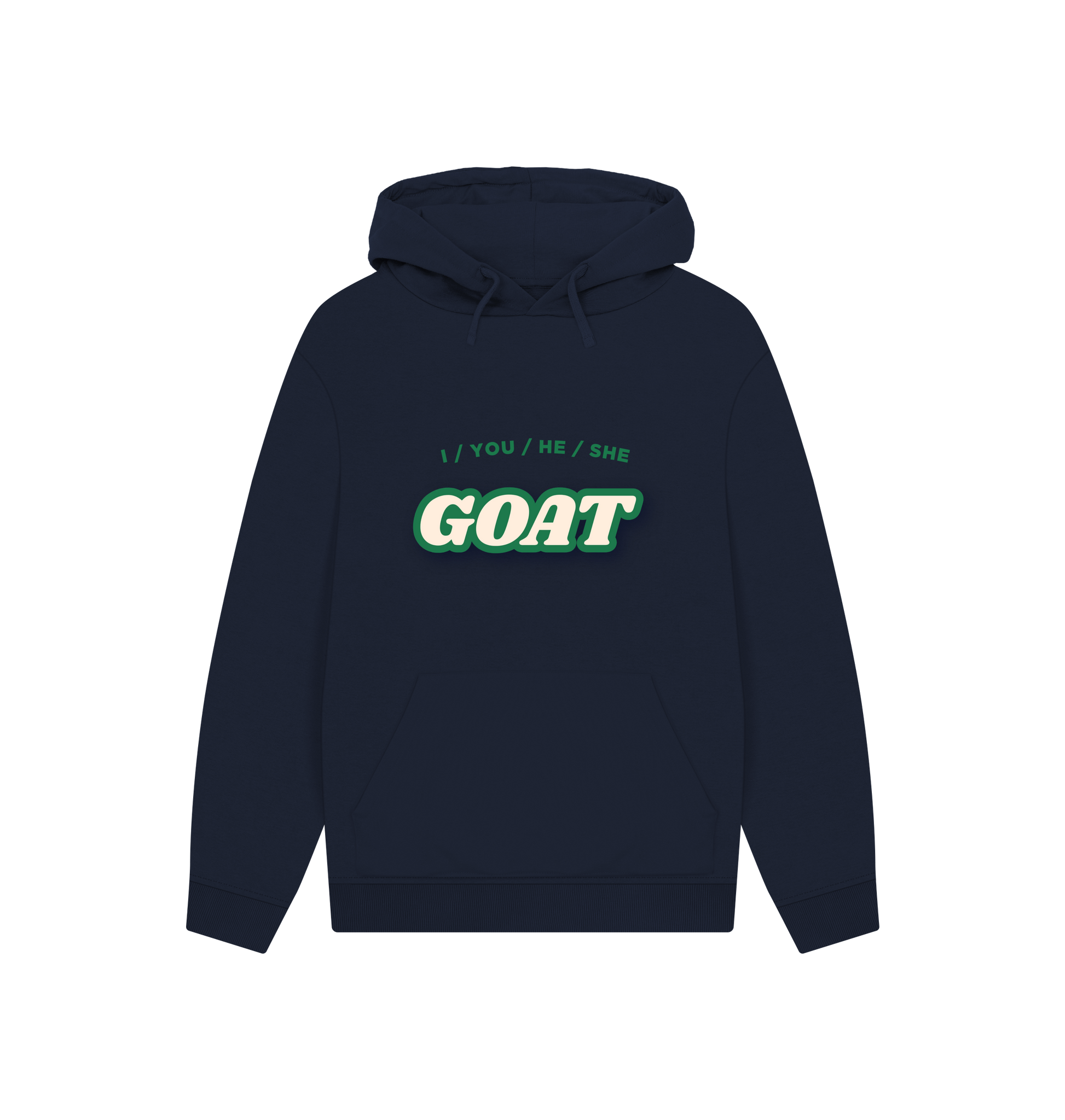 Navy Printed Hoody Front