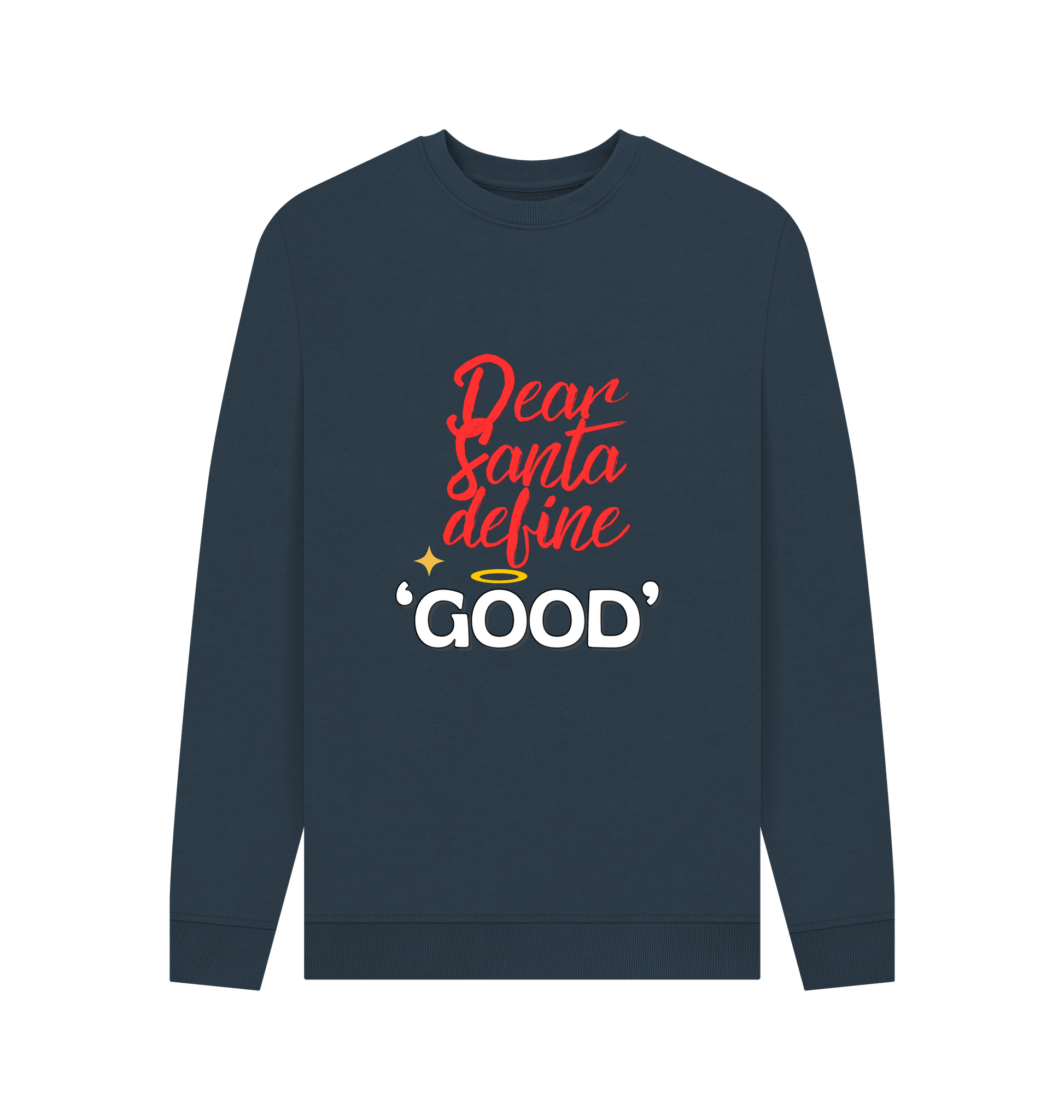 Navy Blue Printed Sweater Front