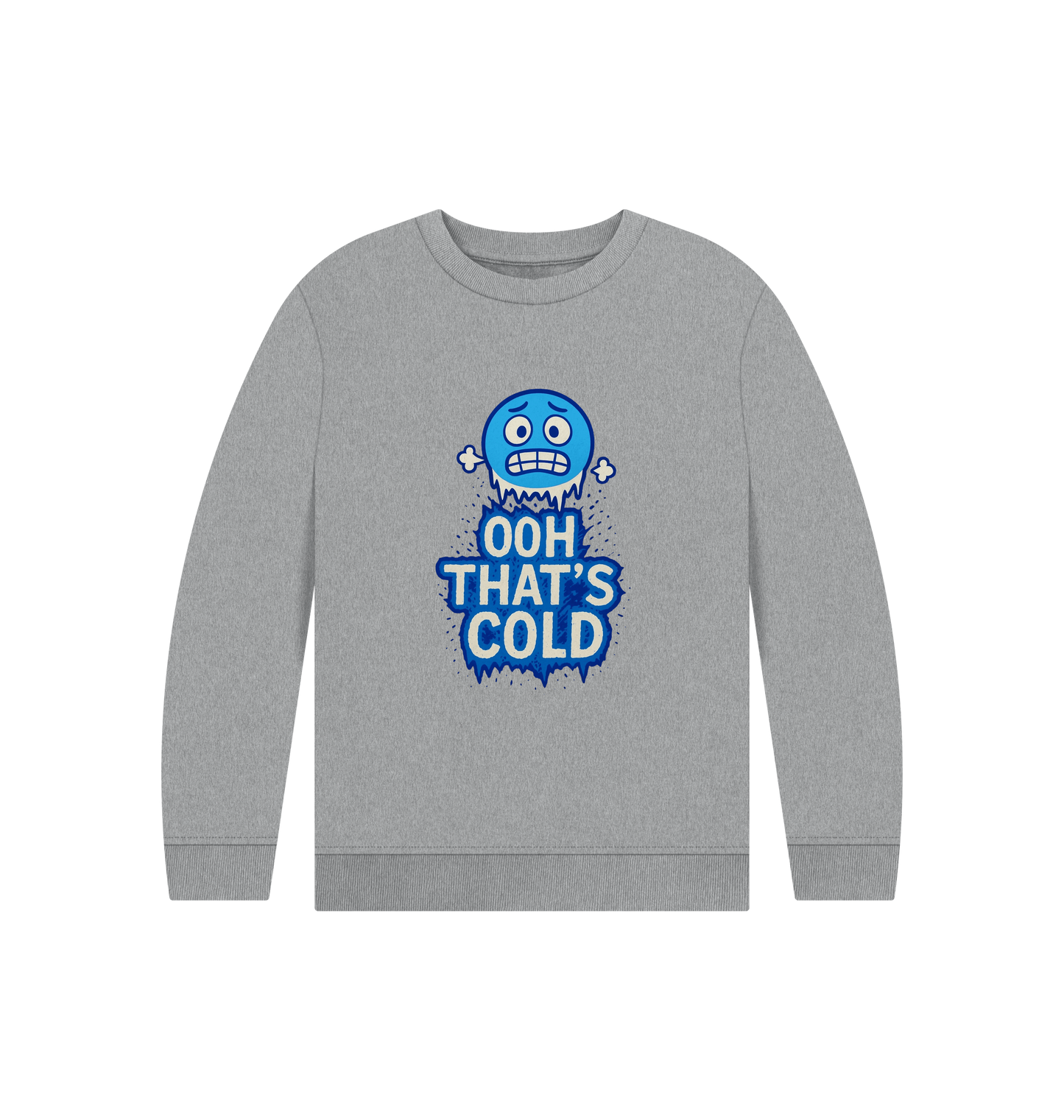 Athletic Grey Printed Kids Jumper Front