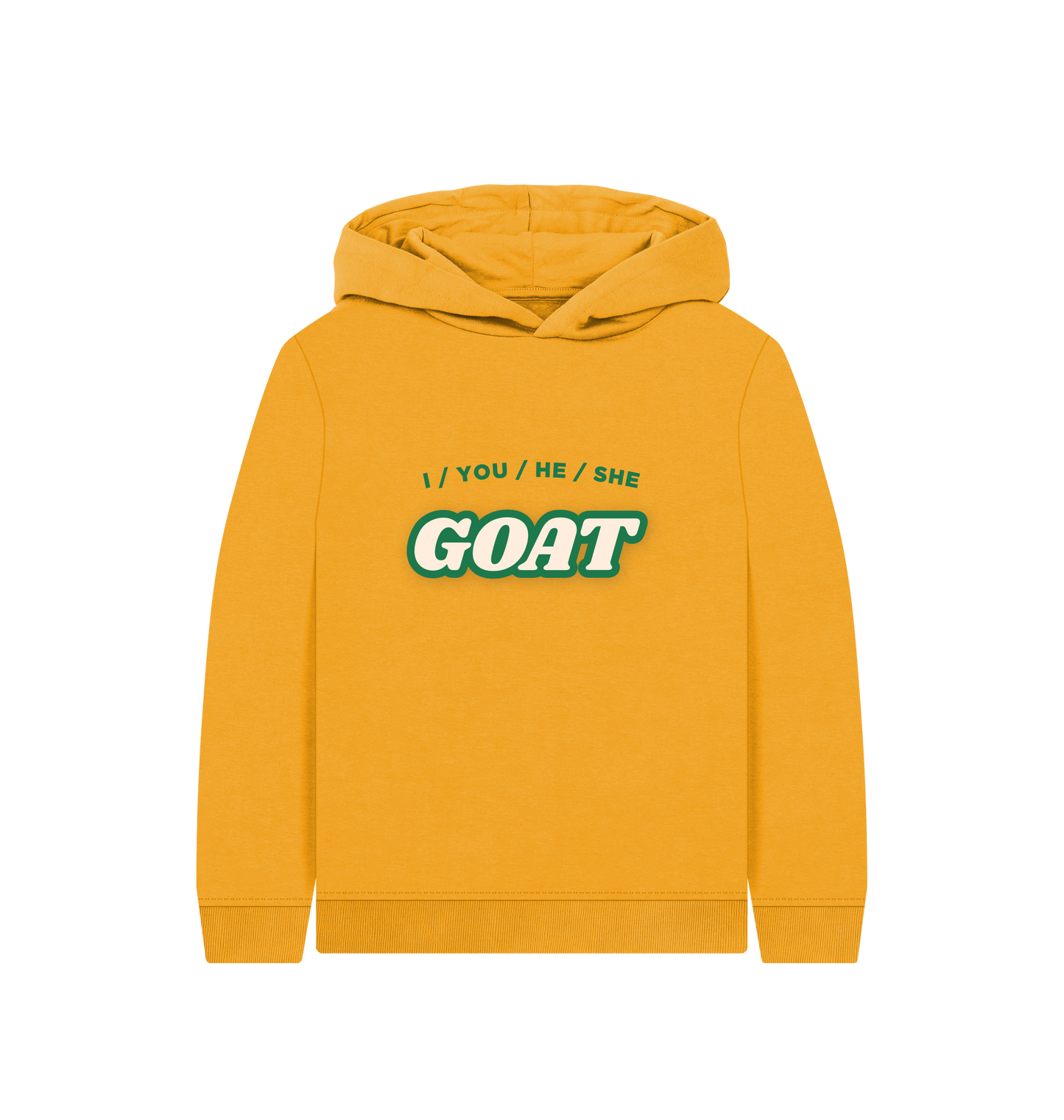 Mustard Printed Kids Hoodie Front