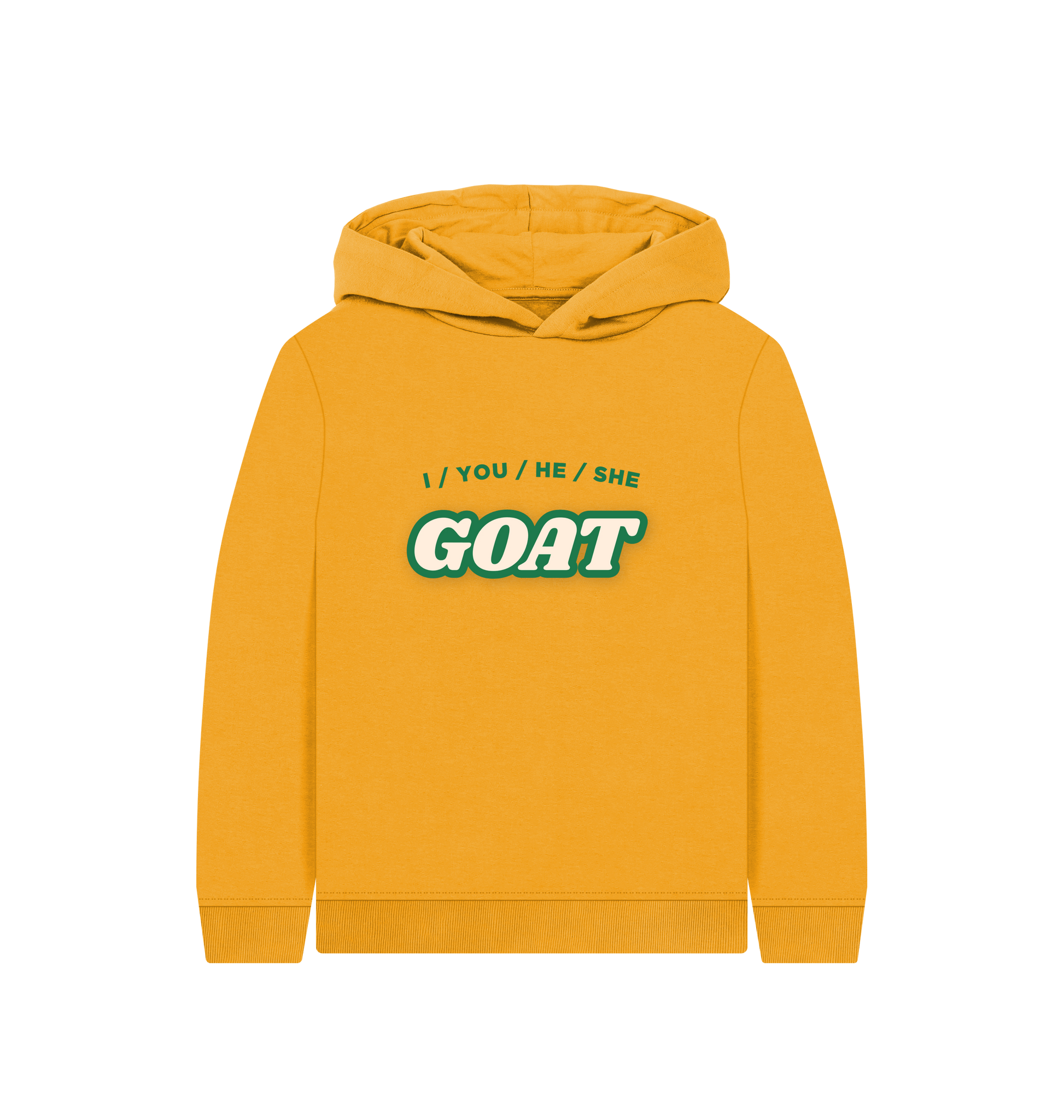 Mustard Printed Kids Hoodie Front