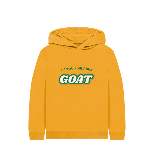 Mustard Printed Kids Hoodie Front