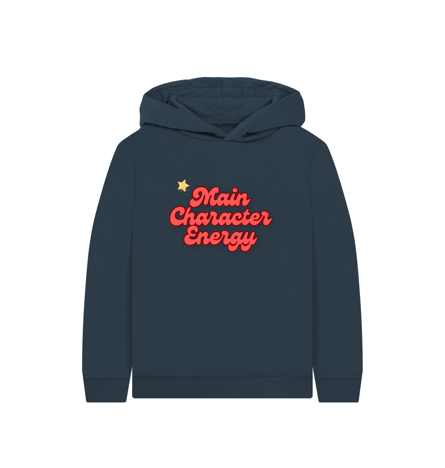 Navy Blue Printed Kids Hoodie Front