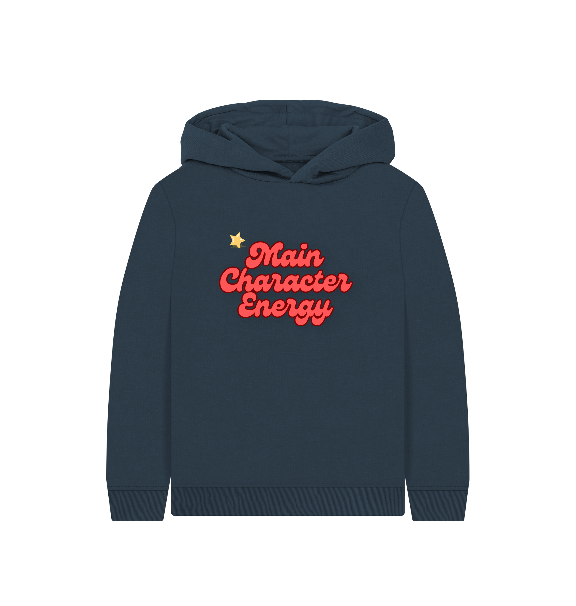 Navy Blue Printed Kids Hoodie Front