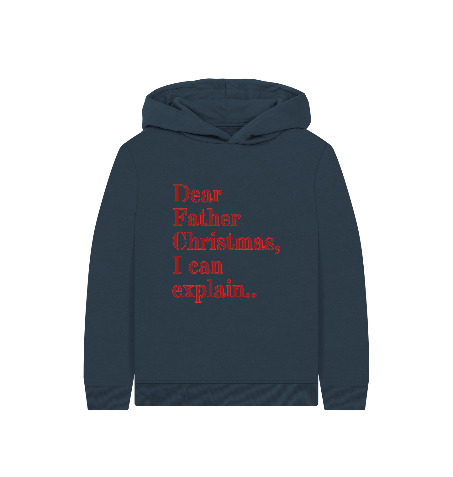 Navy Blue Printed Kids Hoodie Front