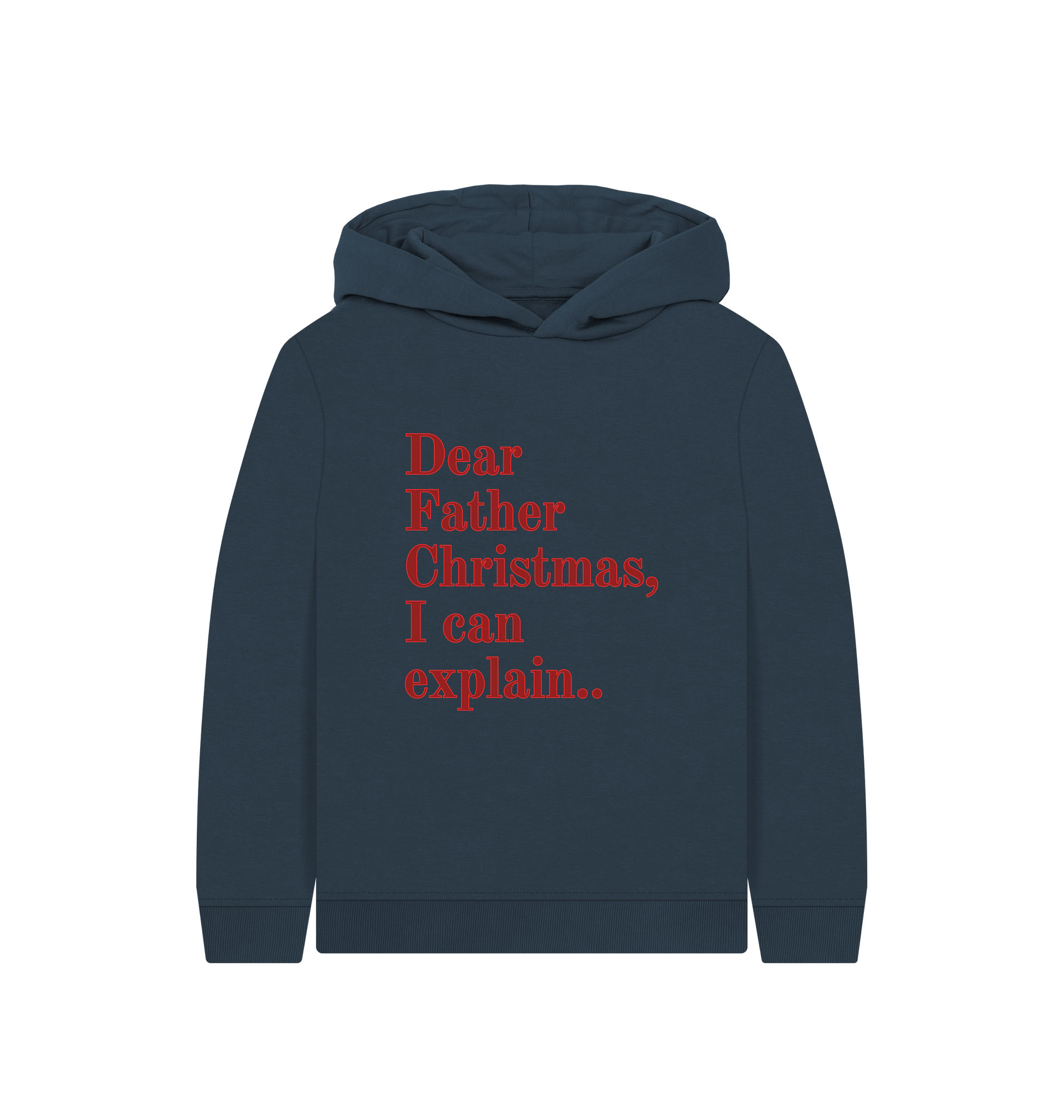 Navy Blue Printed Kids Hoodie Front