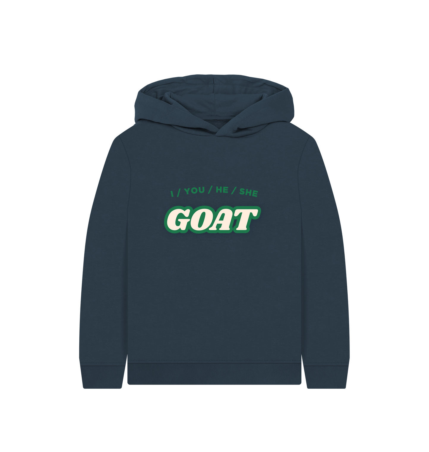 Navy Blue Printed Kids Hoodie Front