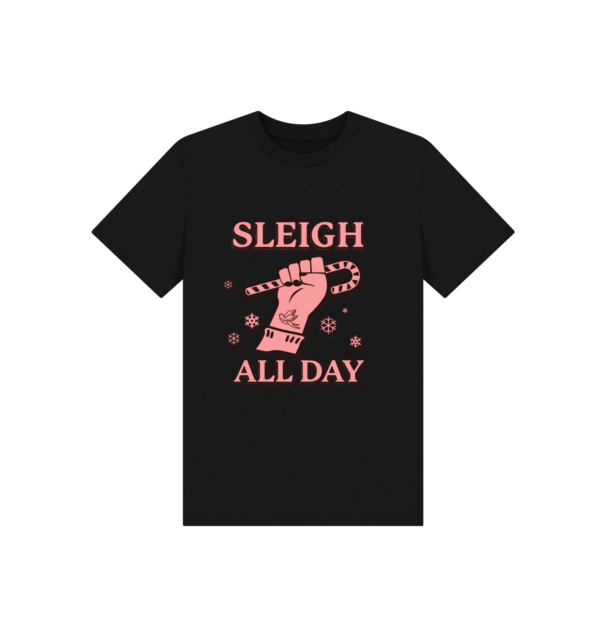 Black Printed Kids T-Shirt Front