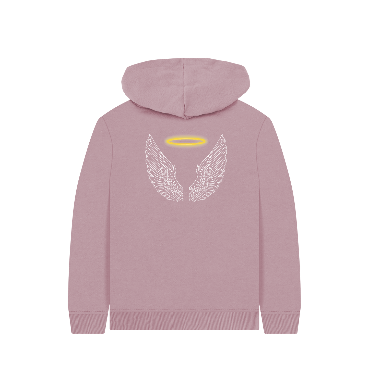 Mauve Printed Kids Hoodie Back