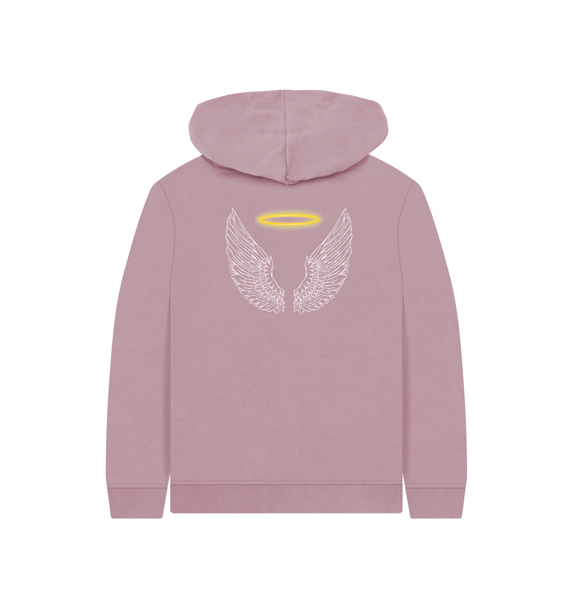 Mauve Printed Kids Hoodie Back