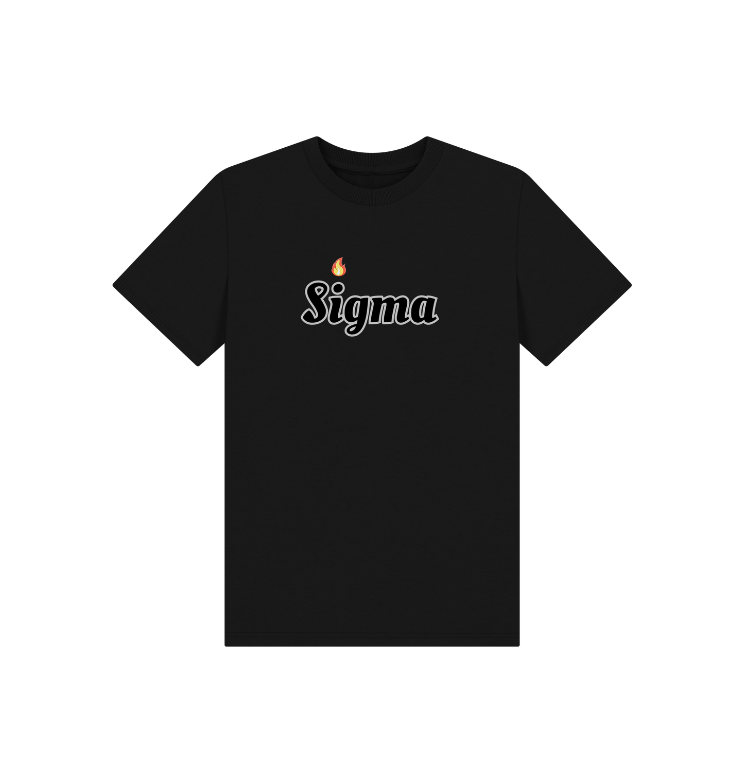 Black Printed Kids T-Shirt Front