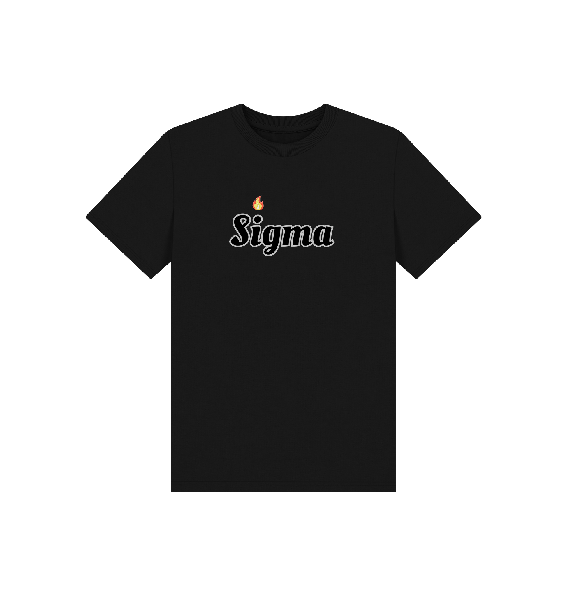 Black Printed Kids T-Shirt Front